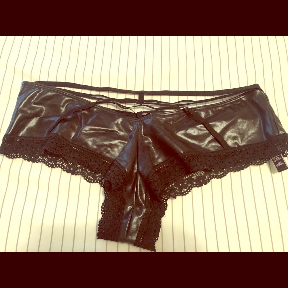 Victoria’s Secret leather black cheeky panties
